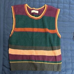 NATURAL LIFE Multicolor Striped Sleeveless Sweater
